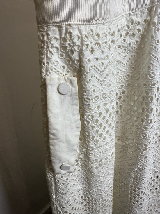 Self-Portrait White Lace Midi Dress with Collared Neckline - Picture 10 of 11